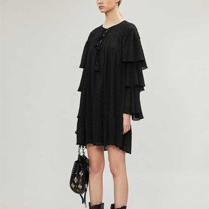 HappyxNature tiered-sleeve crepe dress